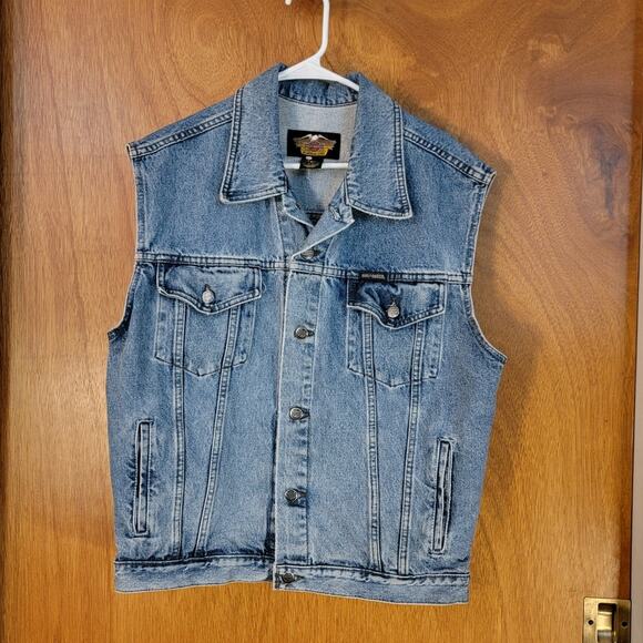 Harley Davidson Other - Vintage Harley Davidson Denim Vest Size Medium